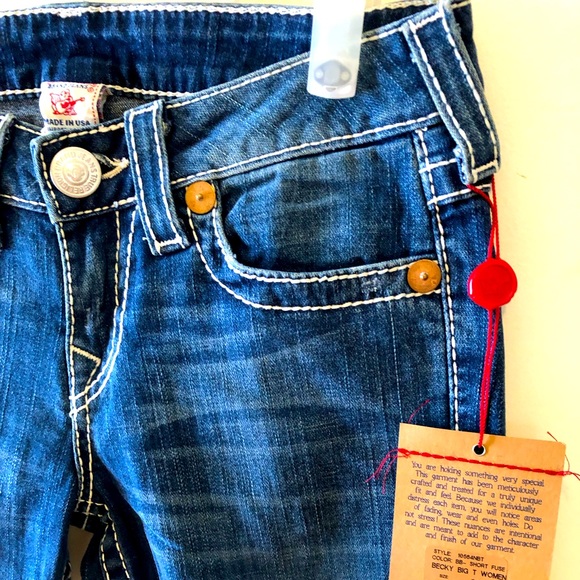 NWT True Religion Women Boots Cut Jeans Made in USA - Picture 8 of 8